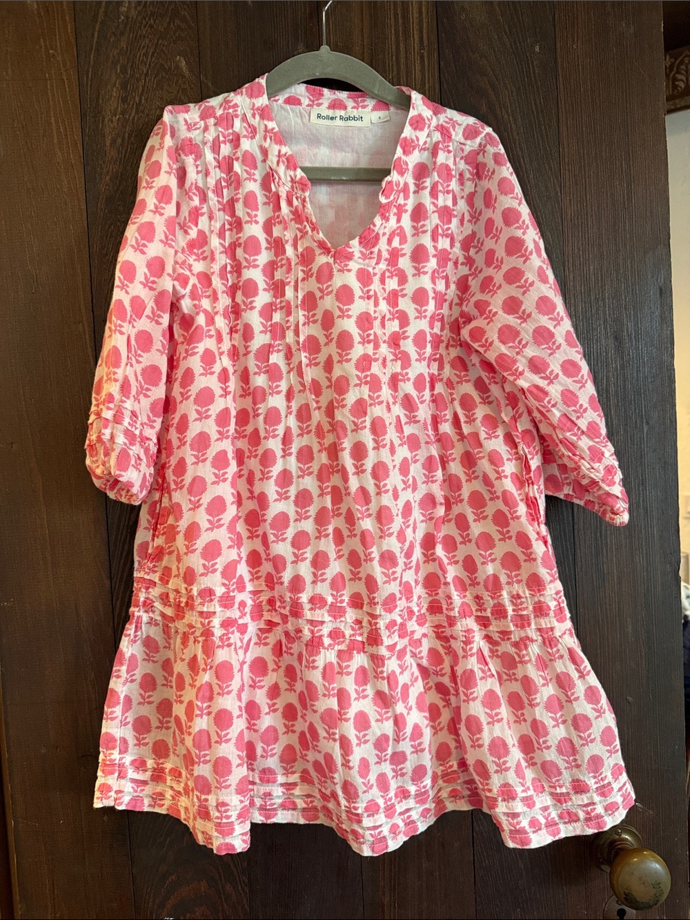 Roller Rabbit Pink and White Floral Kids Nightgown